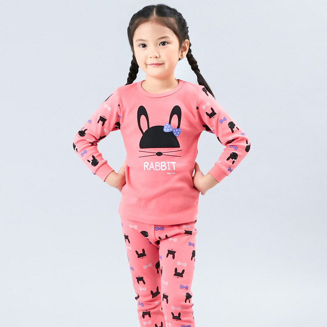 여아용 30수 후라이스 긴팔 실내복 세트