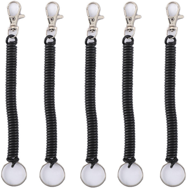 다용도 도난 분실 방지 휴대폰 가방 안전 고리 스프링 스트랩 줄, 5개, 블랙