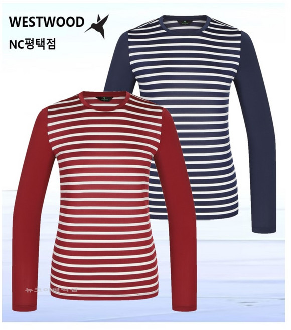 5층 웨스트우드 WESTWOOD 우먼 스트라이프 냉감 긴팔 라운드티 (여자 여름 냉감 긴팔 티셔츠) P2/426