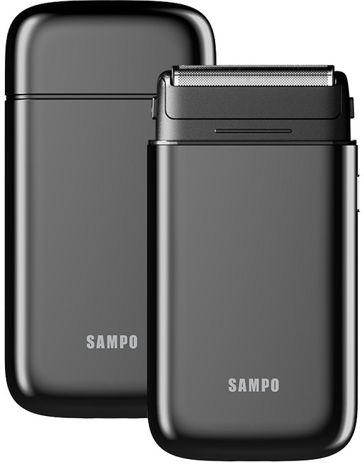 SAMPO 名片型雙刀頭電鬍刀 輕巧便攜無線設計, 黑色, EA-Z2002ML