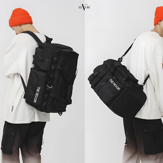 르브아 다용도 보스턴백 백팩 여행, 트루블랙, 1개