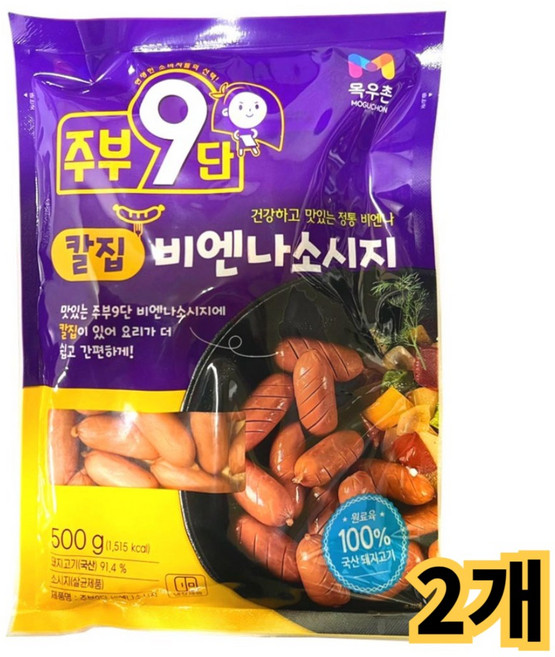 목우촌 주부9단 칼집비엔나소시지, 2개, 500g