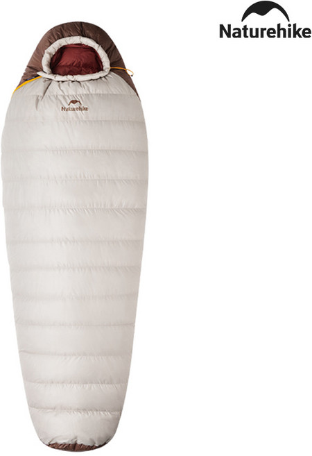 네이처하이크 SP550 다운 침낭 머미 650FP 프리미엄 경량 동계용 겨울 백패킹, L, 스모키브라운