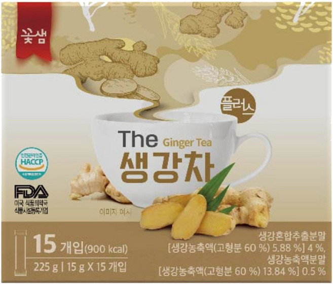 꽃샘 생강차 15T, 15g, 15개입, 4개