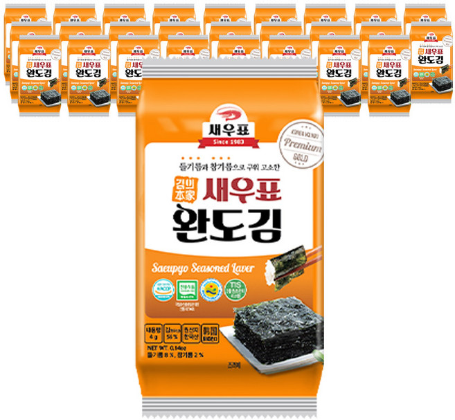새우표 완도 프리미엄 도시락김, 4g, 27개