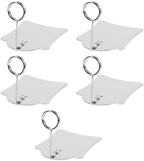 제로리빙 마트 진열 메탈 가격표 꽂이, 5개, 실버