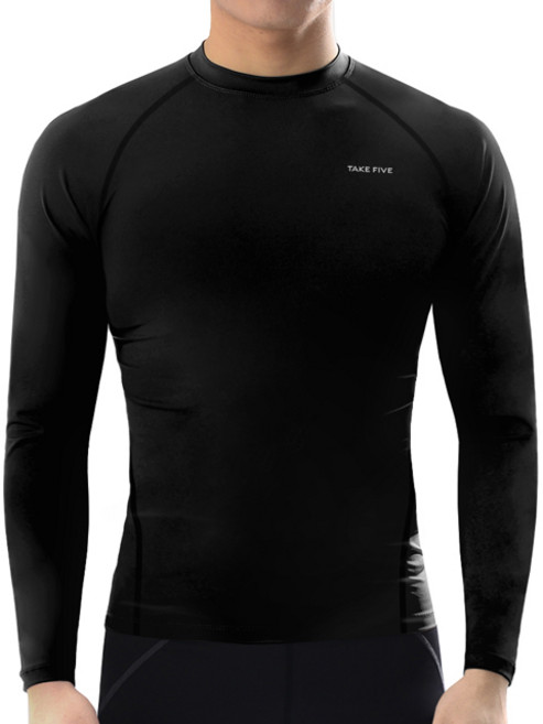 테이크파이브 남자 기능성 머슬핏 긴팔 스포츠이너웨어 블랙