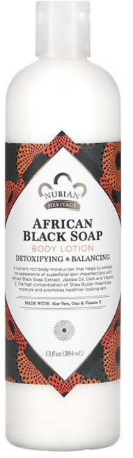 Nubian Heritage 非洲黑皂液, 1個, 非洲黑皂身體乳液, 384g