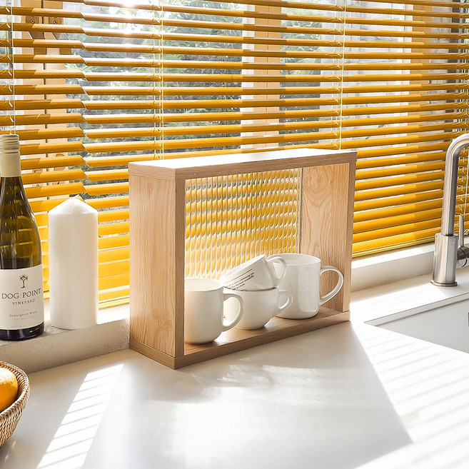 [카미코코] 아일랜드 유리 주방 파티션 400, 오크