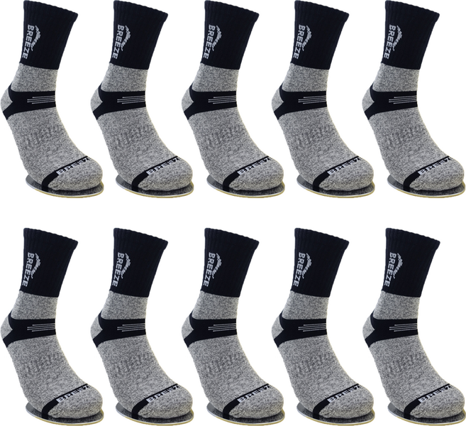 브리즈 남성용 등산양말 장목 10켤레 검정, 10개