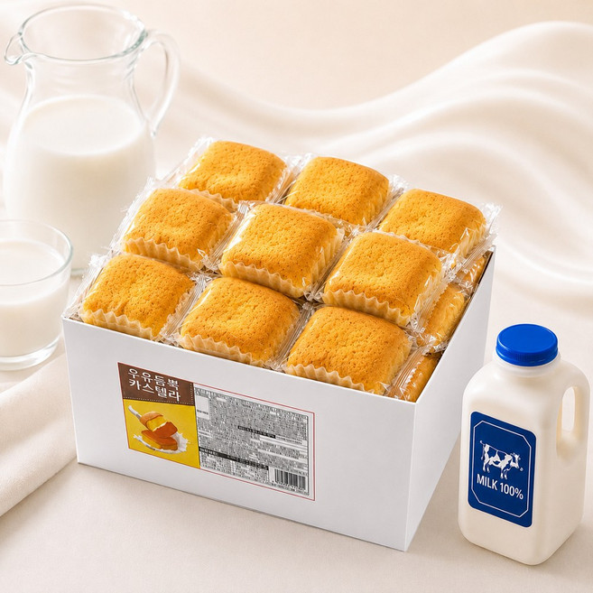 우유듬뿍 카스텔라 약20개입 우유함량6% 대용량 간식, 1개, 800g