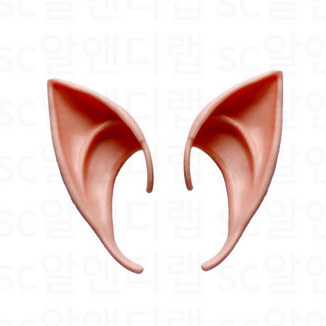 엘프귀 요정귀 요괴 큰귀 웃긴 소품 코스프레 셀프스튜디오 귀장식, 숏살색 2세트