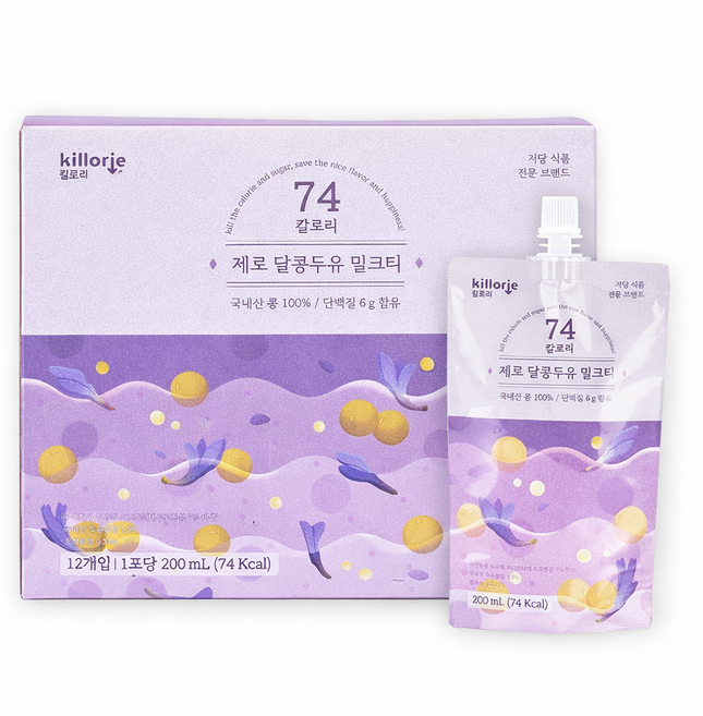 킬로리 제로달콩 두유 밀크티, 12개, 200ml
