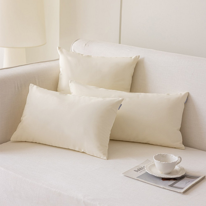 커버무드 가죽 소파 쿠션 + 솜 포함, 아이보리