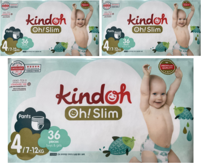 킨도 프리미엄 오슬림 팬티형 기저귀 아동용, 4단계, 108매