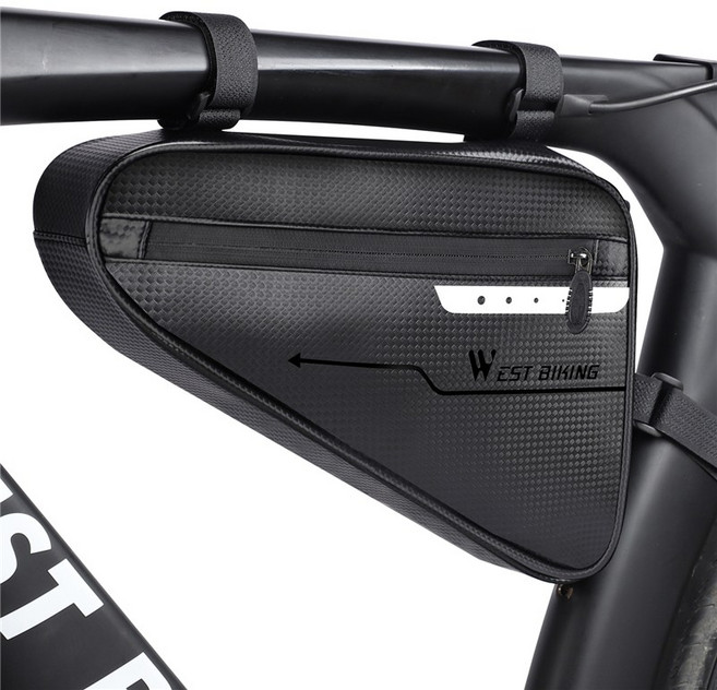 시그니처베이지 웨스트바이킹 자전거 로드 프레임 가방 삼각백 YPZ220, 1개, 블랙