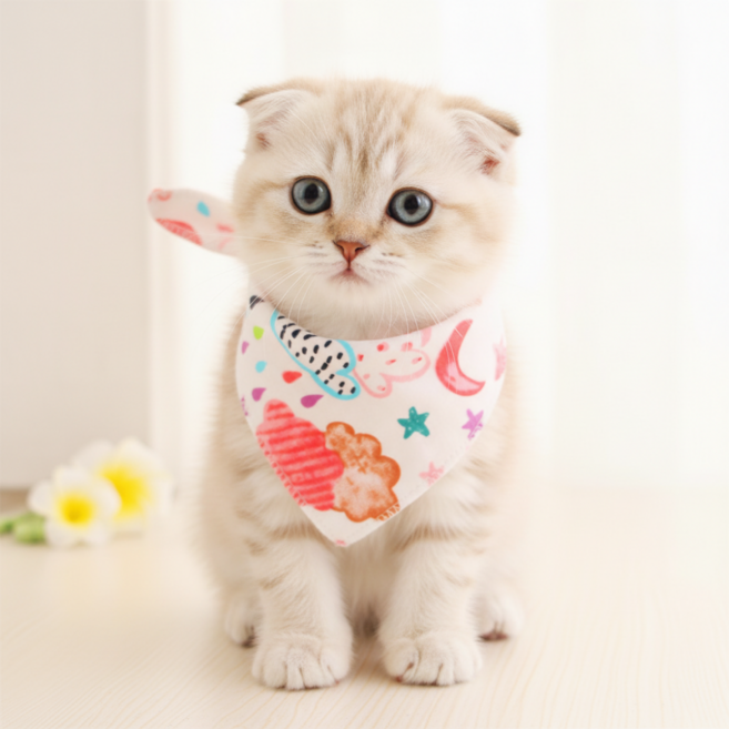 아이펫스맘 면 100% 스냅단추 강아지 고양이 반다나 스카프빕 턱받이 케이프, 1개, 14