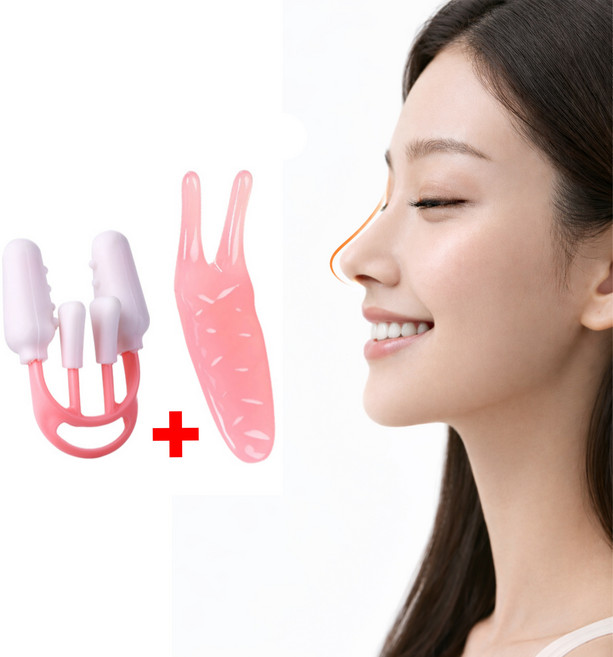 별오점 콧볼 축소기 코 교정기 코괄사 세트, 1세트, 핑크