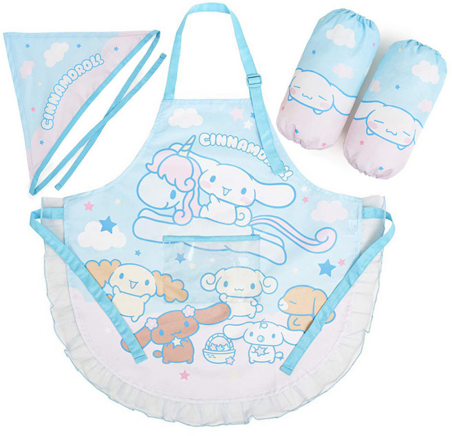시나모롤 솜사탕 레이스 어린이 앞치마 산리오 어린이집 유치원 앞치마세트 요리 미술 시간