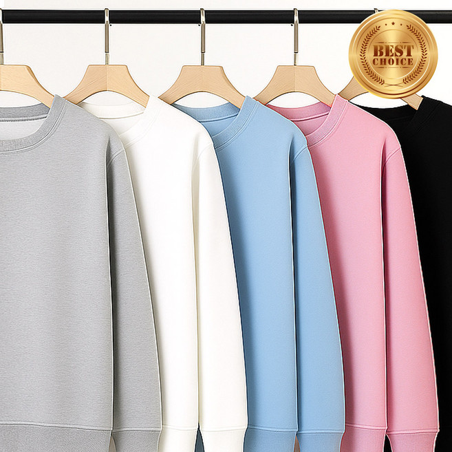 3단 쭈리 도톰한 맨투맨 남녀공용 기본핏부터 빅사이즈까지 고급원단