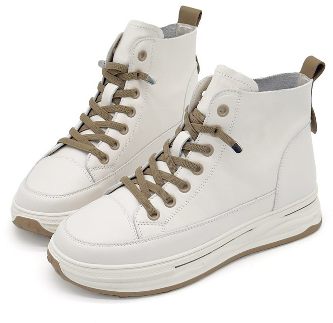 ROBINLO 真皮短靴 小白鞋 免綁高筒Q彈厚底