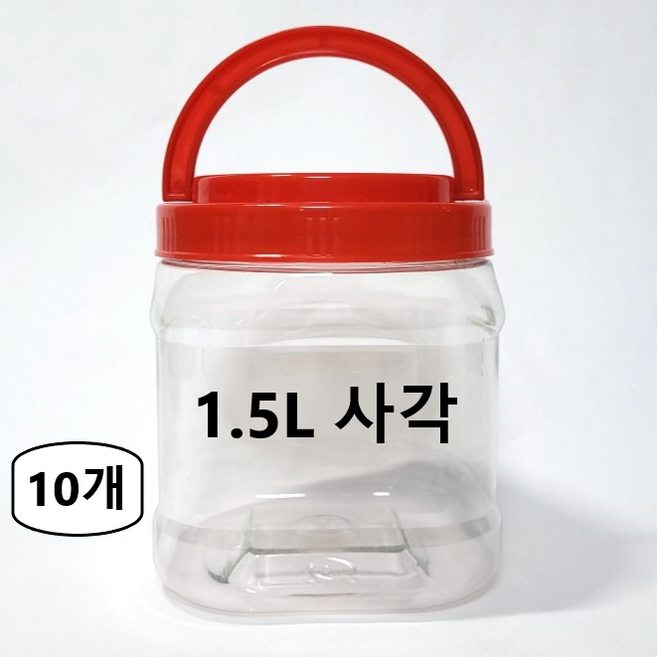 SD 젓갈통 1.5L 사각통 대광구 된장통 고추장통 배송비X 반찬통 플라스틱통 김치통 깍두기통 페트병, 10개