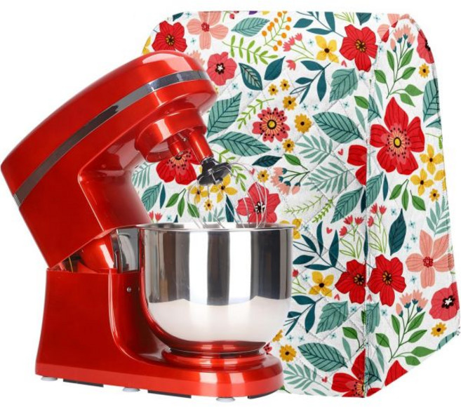 꽃무늬 스탠드 믹서 커버 포켓이 달린 퀼트 먼지 방지 주방용 58 쿼트 키친에이드 해밀턴 비치 쿠진아트 호환 방수 주방 가전 세척 가능, 꽃무늬#1