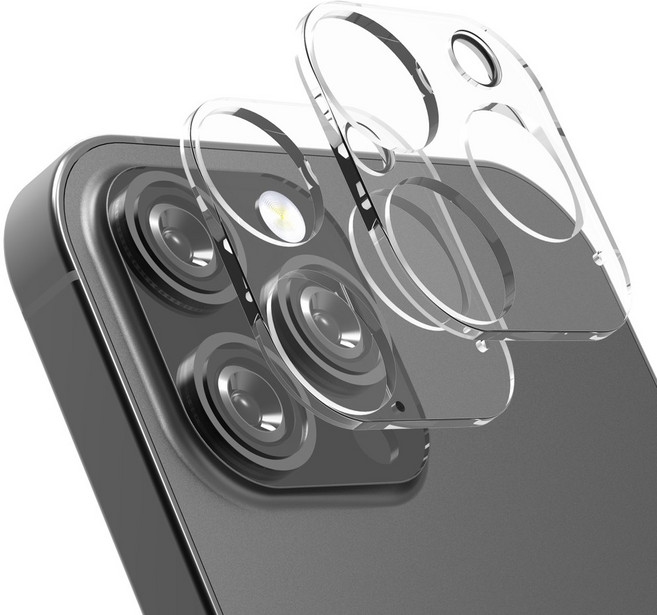 로랜텍 카메라 렌즈 풀커버 강화유리 2p, 아이폰12프로맥스 카메라 강화유리 2매, 2개