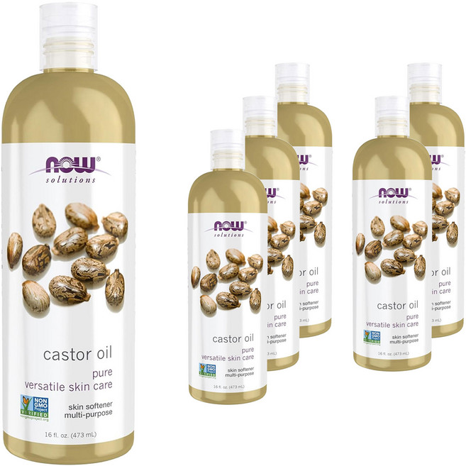 나우푸드 캐스터 오일 퓨어, 473ml, 6개