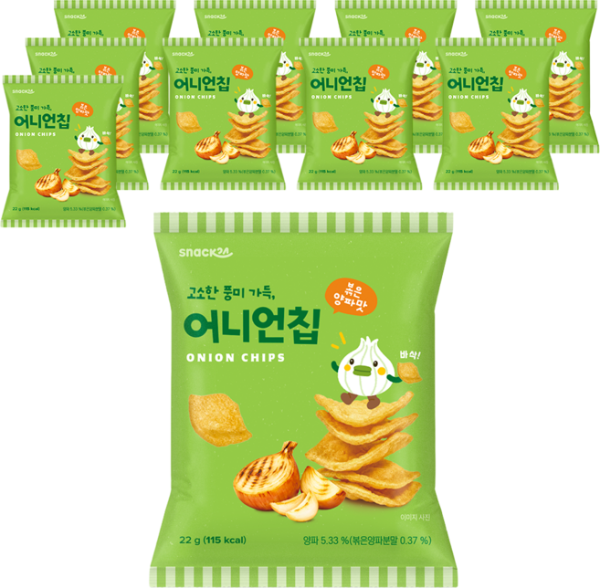 어니언칩 볶은양파맛, 10개, 22g