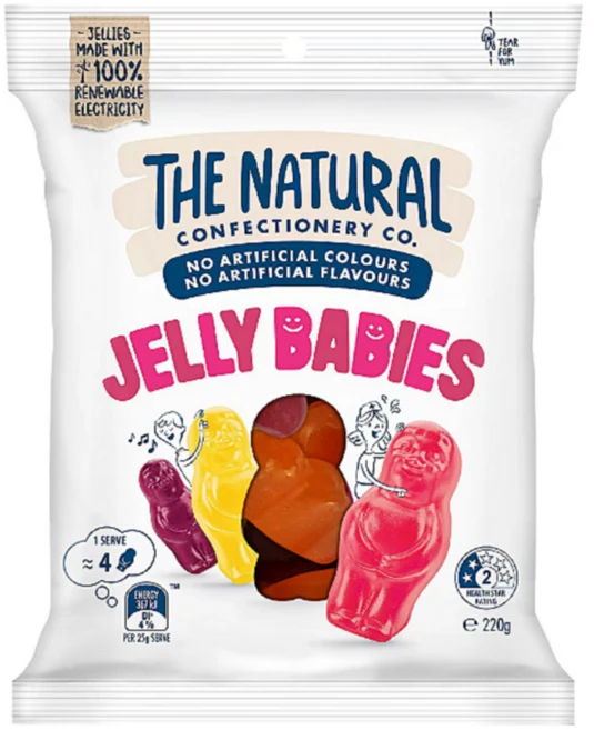 호주 더 네츄럴 젤리 베이비구미 롤리 The Natural Confectionery Co. Jellies Babies Lollies, 1개, 220g - 쿠팡