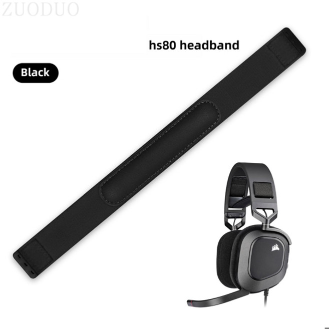 CORSAIR HS80 RGB HS80 MAX 헤드폰 소프트 메모리 폼 패드이어패드용 ZUODUO 교체용 이어 패드 쿠션, [04] Black headband, 1개