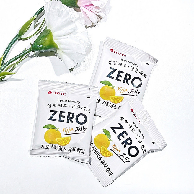 LOTTE 樂天 ZERO 零糖柚子風味軟糖, 1個, 柚子新口味軟糖mini包, 14g