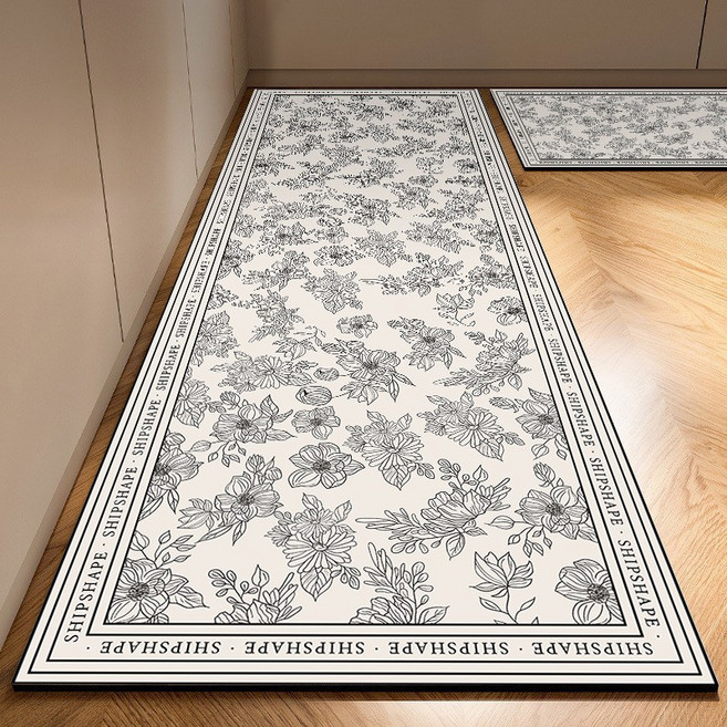 Shipshape 주방발매트 규조흙방수매트 2장 1세트 싱크대발매트 욕실 러그 발매트, 그래픽-02