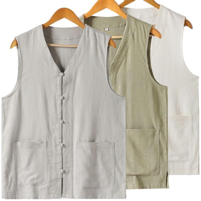 스님옷 여름 조끼 승복 스님 지짐이 나시 린넨 남성 민소매 한복 스타일
