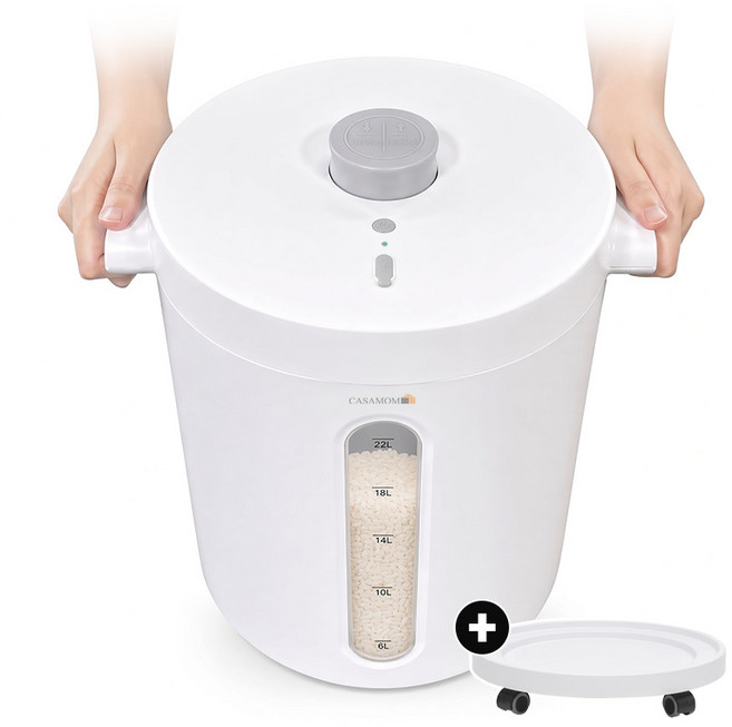 8위 - 공구37차/ 마이미 진공쌀통 20kg [24KG대용량/유무선] 26년+ 저소음 특허기술(트레이+충전식+압축+