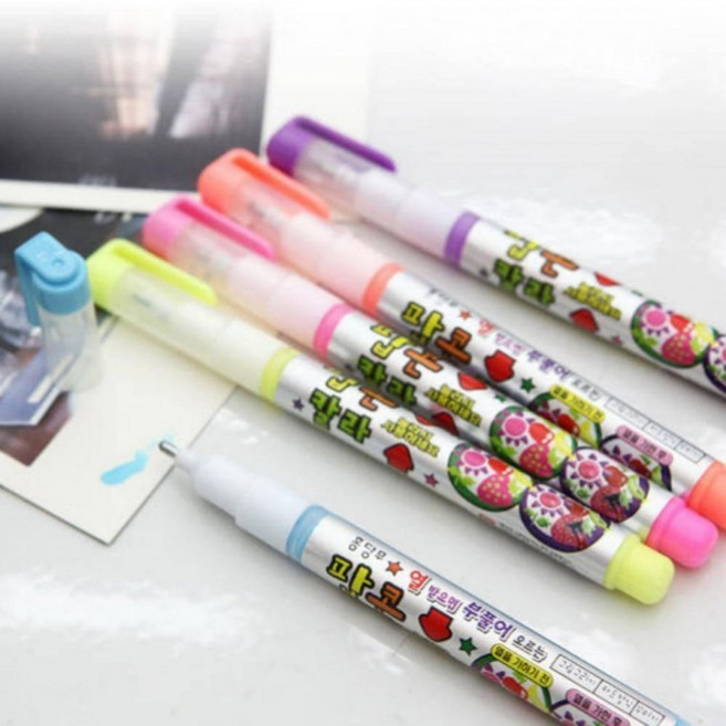 캐릭터 팝콘 디자인 미술 사인펜 수성 펜 어린이 도구 10색 칼라 세트, 상세페이지 참조, 상세페이지 참조