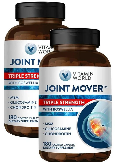 비타민월드 조인트무버 트리플스트렝스 위드 보스웰리아 MSM 글루코사민 콘드로이틴 Vitamin World Joint Mover Triple Strength, 2개, 180정 - 쿠팡