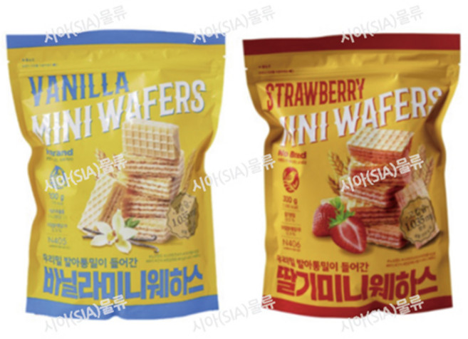 노브랜드 딸기웨하스미니 바닐라웨하스미니 300g x 2개