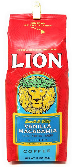 하와이 라이언 커피 바닐라 마카다미아 그라운드 라이트 로스트 283g(10oz)x2 Vanilla Macadamia Ground Light Roast Bag with Bag, 283g, 1개, 홀빈(분쇄안함)