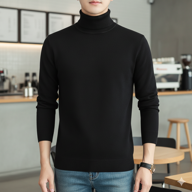 와우MD 남성 울 터틀넥 니트 긴팔 목폴라 기본 베이직 겨울 이너