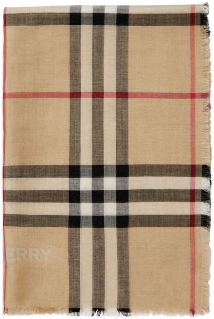 버버리 체크 울 혼방 스카프