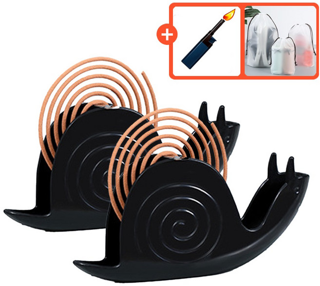 딥포유 감성 모기향 거치대 달팽이 향 홀더, 블랙, 2p