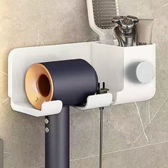 데일리공감 다이쓴드라이기걸이 간편 부착 드라이기 거치대 드라이걸이 헤어드라이기 홀더, 1개, 화이트