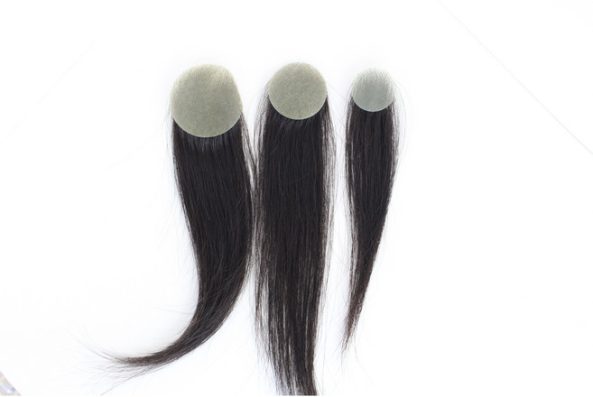 붙이는가발 원형탈모 지름 5가지 사이즈 인모, 3cm, 자연갈색, 1개