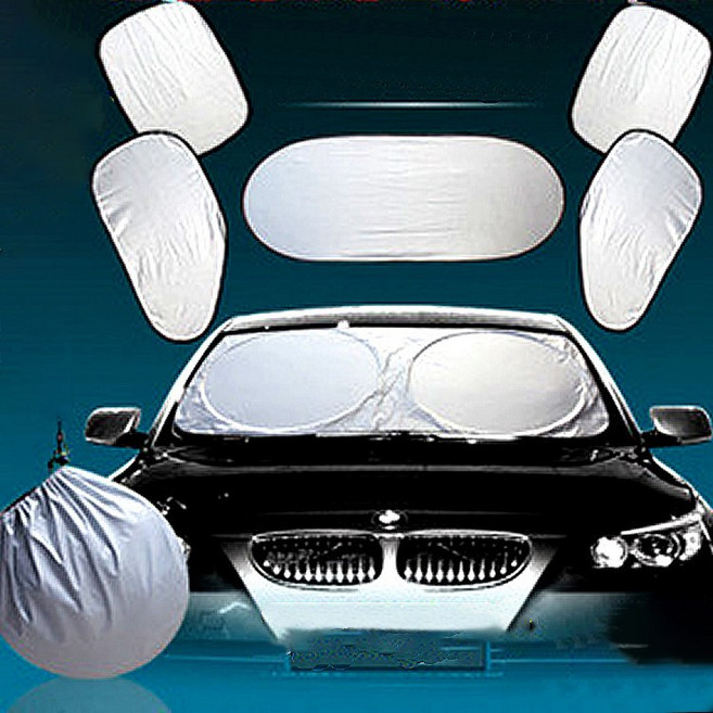 호밍사이 차량용 햇빛가리개 앞창문1P 앞좌석 2p 뒷좌석 2p 뒷기어 1P 차량용햇빛가리개 차박용품 6종 세트, 1세트, 은색