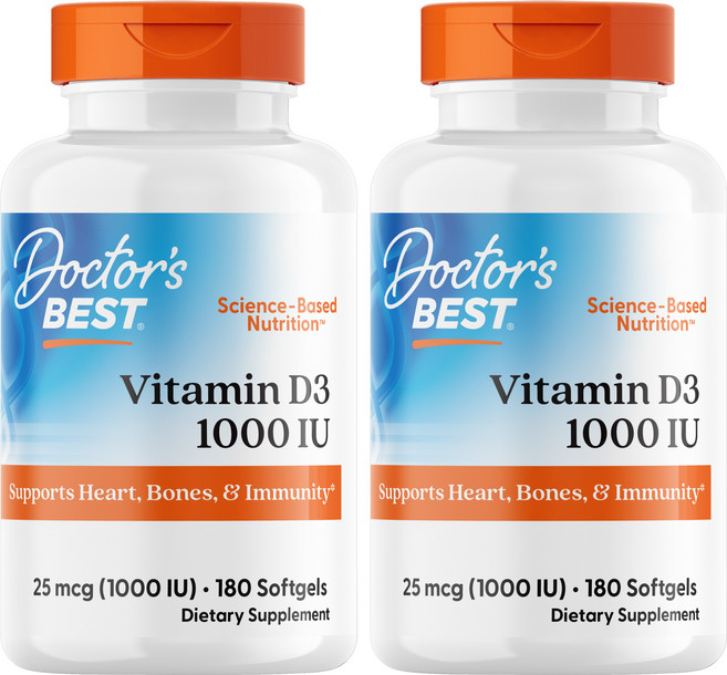 닥터스베스트 비타민 D3 1000 IU 소프트젤, 180정, 2개