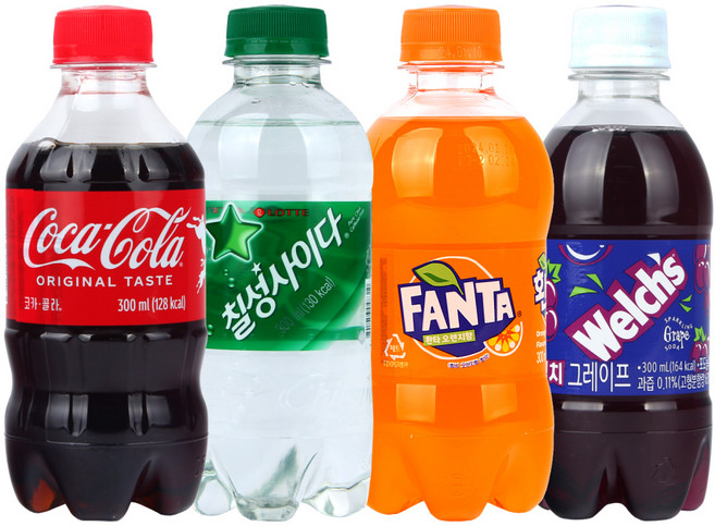 (소용량탄산페트4종)코카콜라 300ml 3페트+사이다 300ml 3페트+환타 300ml 3페트+웰치스 300ml 3페트 /총12페트, 12개