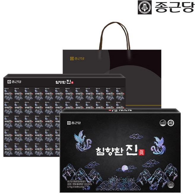 종근당 침향환 진 60환 1박스 황제 침향 단 비책 녹용 환 홍삼 인도네시아 건강 선물, 3.75g