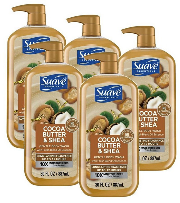 수아브 에센셜 젠틀 바디워시 코코아 버터 & 시어 Suave Essentials Gentle Body Wash Cocoa Butter & Shea, 5개, 850g